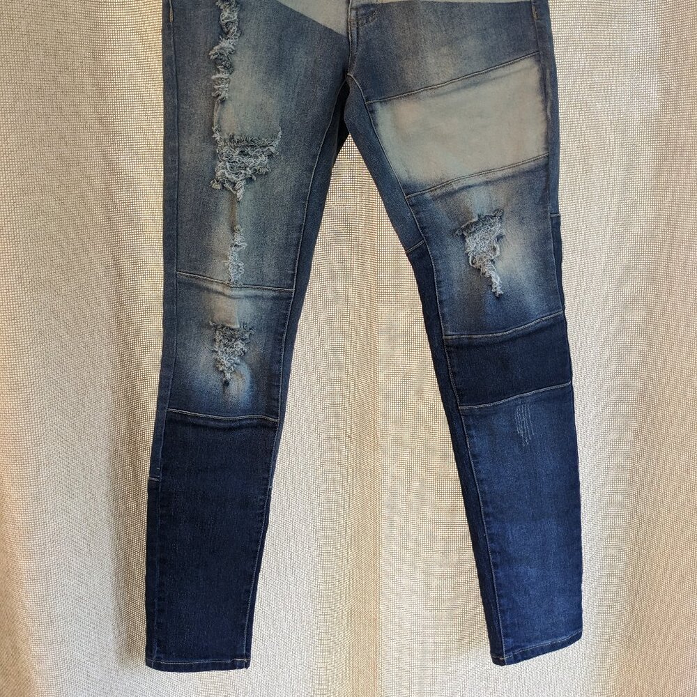 VENUS Patchwork Pattern Jeans, Distressed, 5 Pock… - image 4